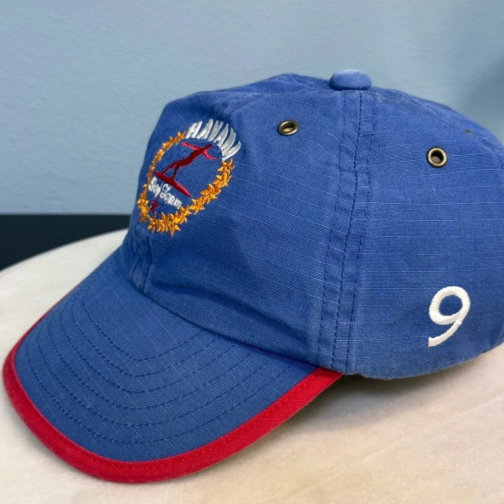 Vtg‎ Gap Havana Surf Team Blue Canvas Baseball Hat Red Trim Kids Y2k Cap preppy